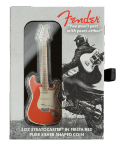 1 oz PAMP Suisse Fiesta Red Stratocaster Silver Bar