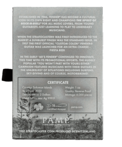 Alternative view of 1 oz PAMP Suisse Fiesta Red Stratocaster Silver Bar