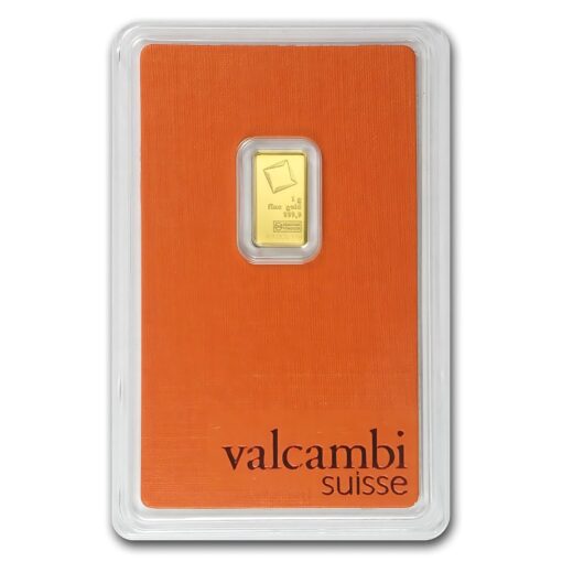 White 1G Valcambi Gold Bar Slab Front Transformed - Gold &Amp; Silver Traders