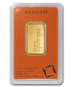 Alternative view of 20g Valcambi Gold Bar