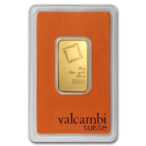 White 20G Valcambi Gold Bar Slab Front Transformed - Gold &Amp; Silver Traders