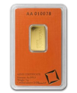 Alternative view of 5g Valcambi Gold Bar