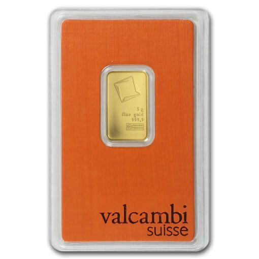 White 5G Valcambi Gold Bar Slab Front Transformed - Gold &Amp; Silver Traders
