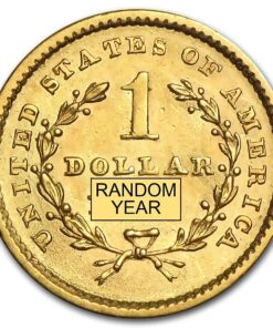 Alternative view of $1 Liberty Head Gold Coin XF (Type 1) (Random Year)