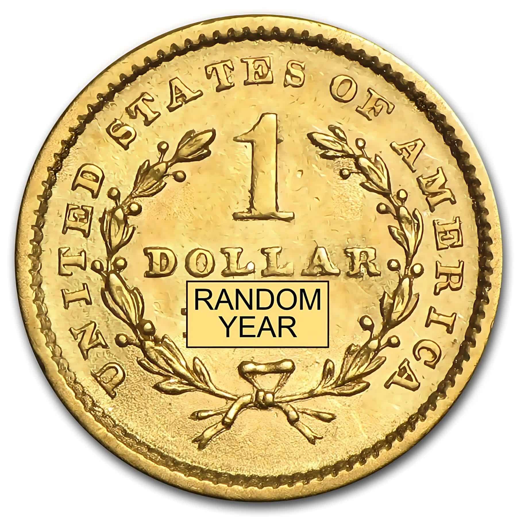 $1 Liberty Head Gold Coin XF (Type 1) (Random Year) - Image 2