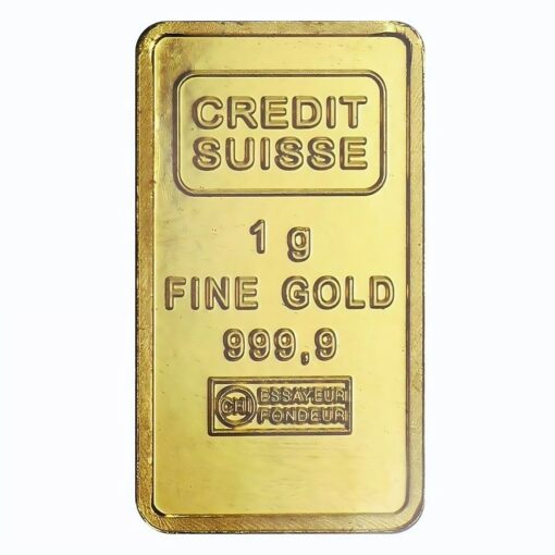 White 1G Credit Suisse Gold Bar Front Transformed - Gold &Amp; Silver Traders