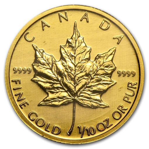 1 10Th Oz Maple Canadian Gold Coin Front - Gold &Amp; Silver Traders