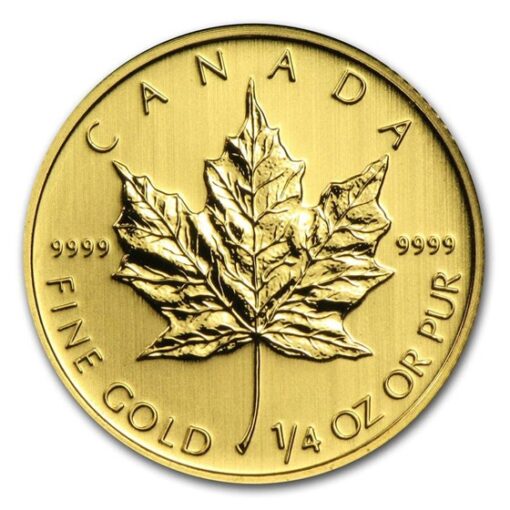 1 4 Oz Canadian Gold Maple Leaf Coin Random Year Front - Gold &Amp; Silver Traders