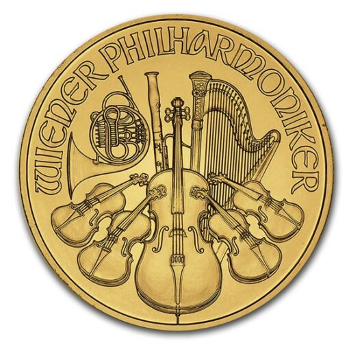 1 4 Oz Philharmonic Austrian Gold Coin Front - Gold &Amp; Silver Traders
