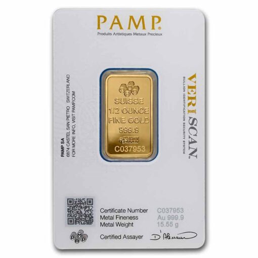 1 Half Oz Pamp Fortuna Gold Bar Back Card - Gold &Amp; Silver Traders