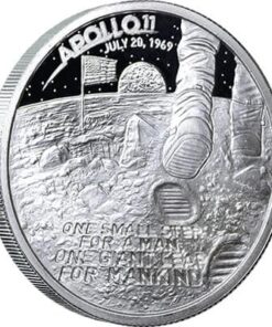 Alternative view of 1 oz Apollo 11 Moon Landing Silver Round