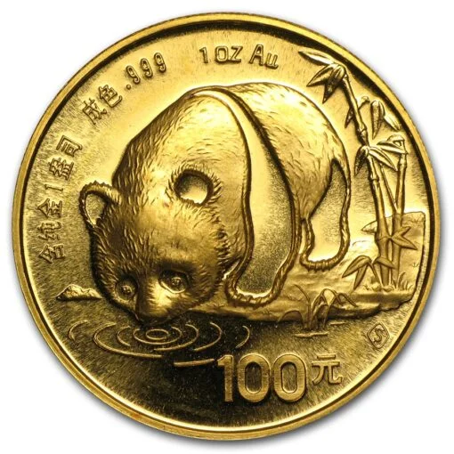 1 Oz Chinese Panda Gold Coin Front - Gold &Amp; Silver Traders
