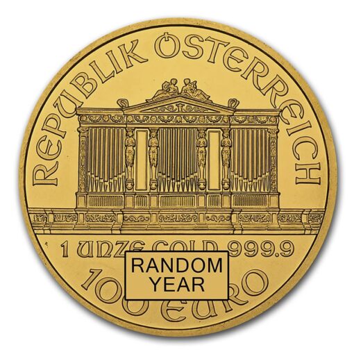 1 Oz Philharmonic Austrian Gold Coin Back 1 - Gold &Amp; Silver Traders