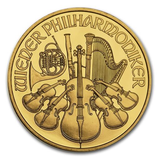 1 Oz Philharmonic Austrian Gold Coin Front 1 - Gold &Amp; Silver Traders