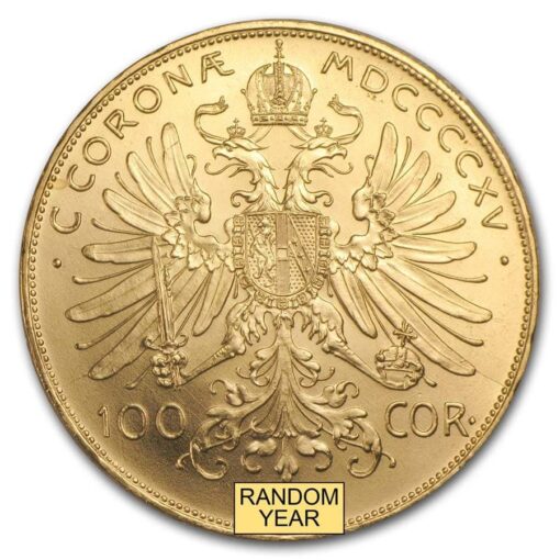 100 Coronas Austrian Gold Coin Back - Gold &Amp; Silver Traders