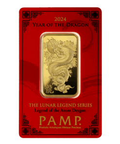 2024 1 oz PAMP Suisse Lunar Legend Azure Dragon Gold Bar