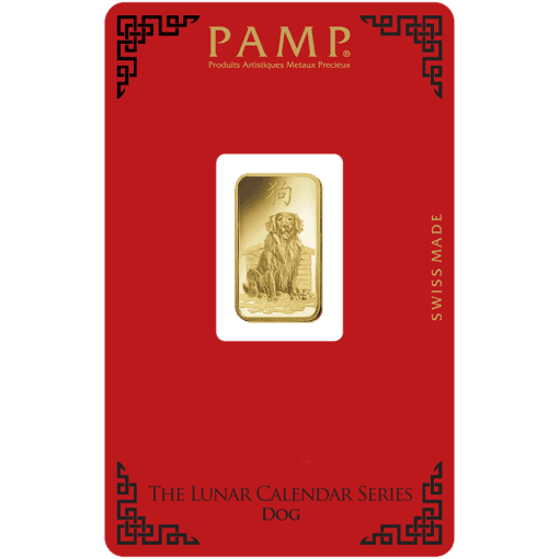 5G Pamp Suisse Lunar Calendar Series Dog Gold Bar