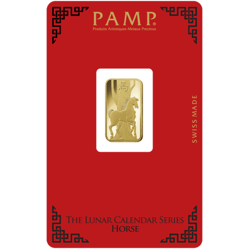 5G Pamp Suisse Lunar Calendar Series Horse Gold Bar