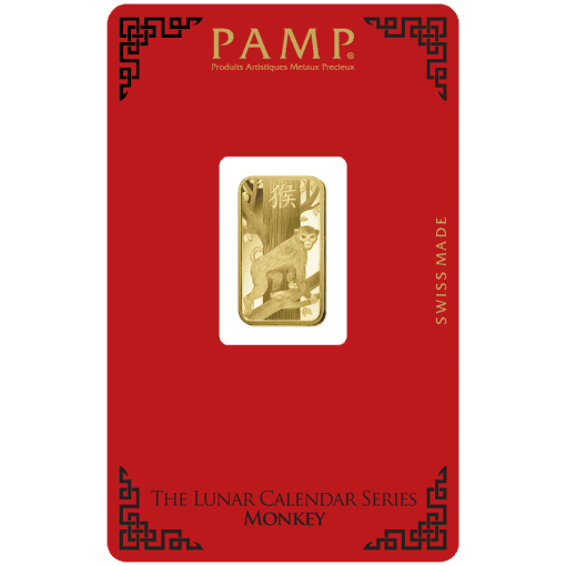 5G Pamp Suisse Lunar Calendar Series Monkey Gold Bar