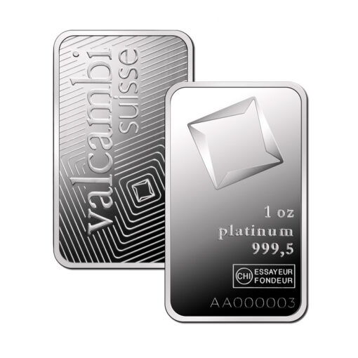 1 Oz Platinum Bar Valcambi Bar Obverse Reverse 1 - Gold &Amp; Silver Traders