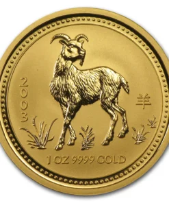 2003 1 oz Australian Gold Lunar Goat Coin (Type I)
