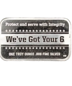 Alternative view of 1 oz Silver Bar Blue Line