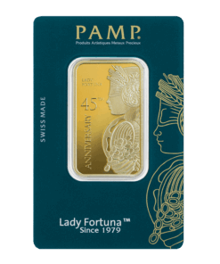 Gold Bar 1 oz PAMP Lady Fortuna 45th Anniversary