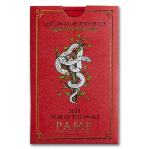 2025 1 Oz Pamp Suisse Lunar Legend White Snake Gold Bar Snake In Card