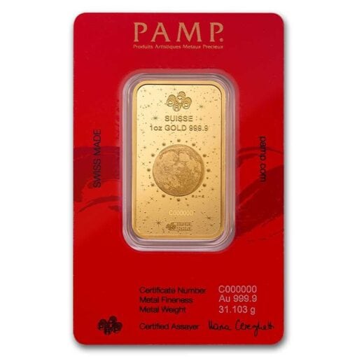 2025 1 Oz Pamp Suisse Lunar Legend White Snake Gold Bar Obverse Snake In Assay