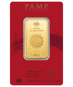 Alternative view of 2026 1 oz PAMP Suisse Lunar Legend 1,000 Miles Horse Gold Bar